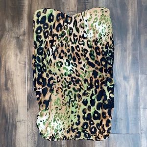 Arden B leopard print tunic strapless top size xs